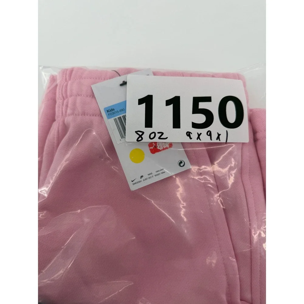 Nike Kids‎ Pink Fleece Shorts Standard Fit Logo Casual Athletic Size Medium NWT
